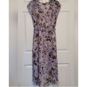 Simply Vera Vera Wang Hi-Lo Lavender Floral Midi Dress Size Med